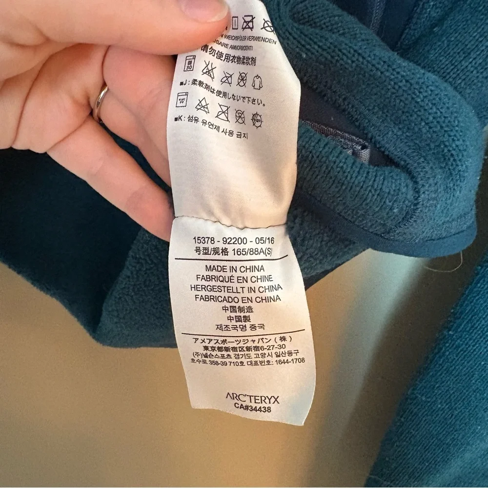 Arc'tery Covert Hoody Long Sleeve Full-Zip Fleece Hoodie Blue Marine Size Small - Picture 9 of 10